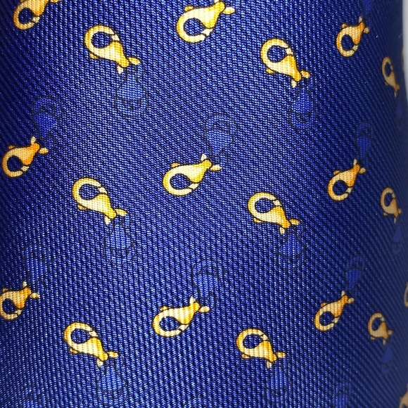 Zadi Andrew's silk tie blue print tie - Picture 6 of 8